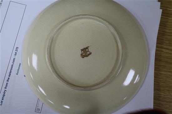Two Chinese Straits famille rose plates and a Satsuma dish